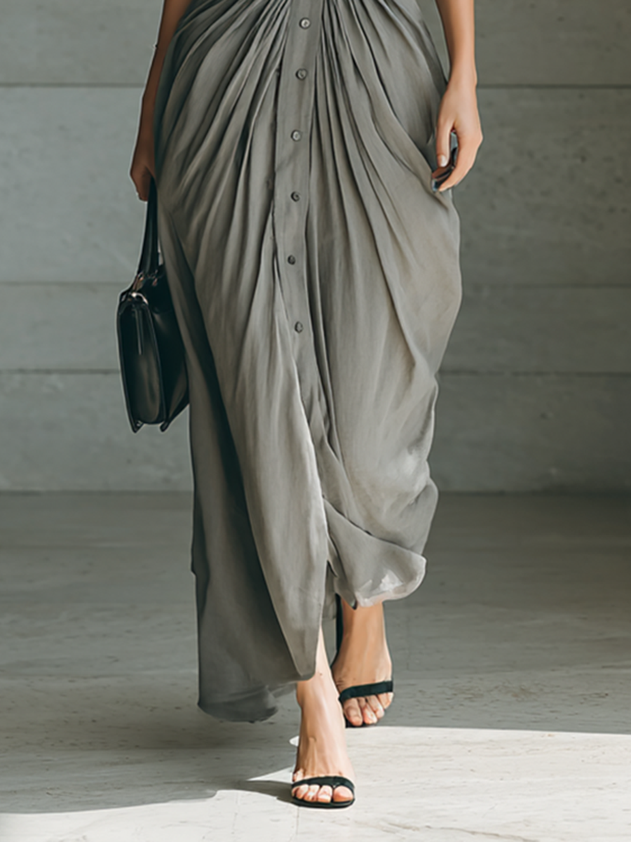 AITANA | Vestido Largo Plisado