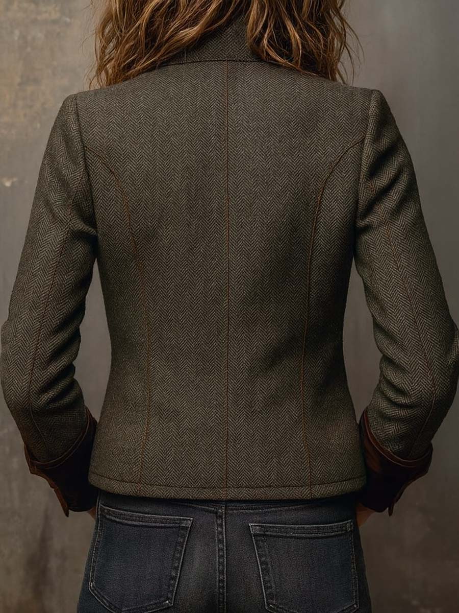 HONORINA | Blazer Vintage de Chevrón