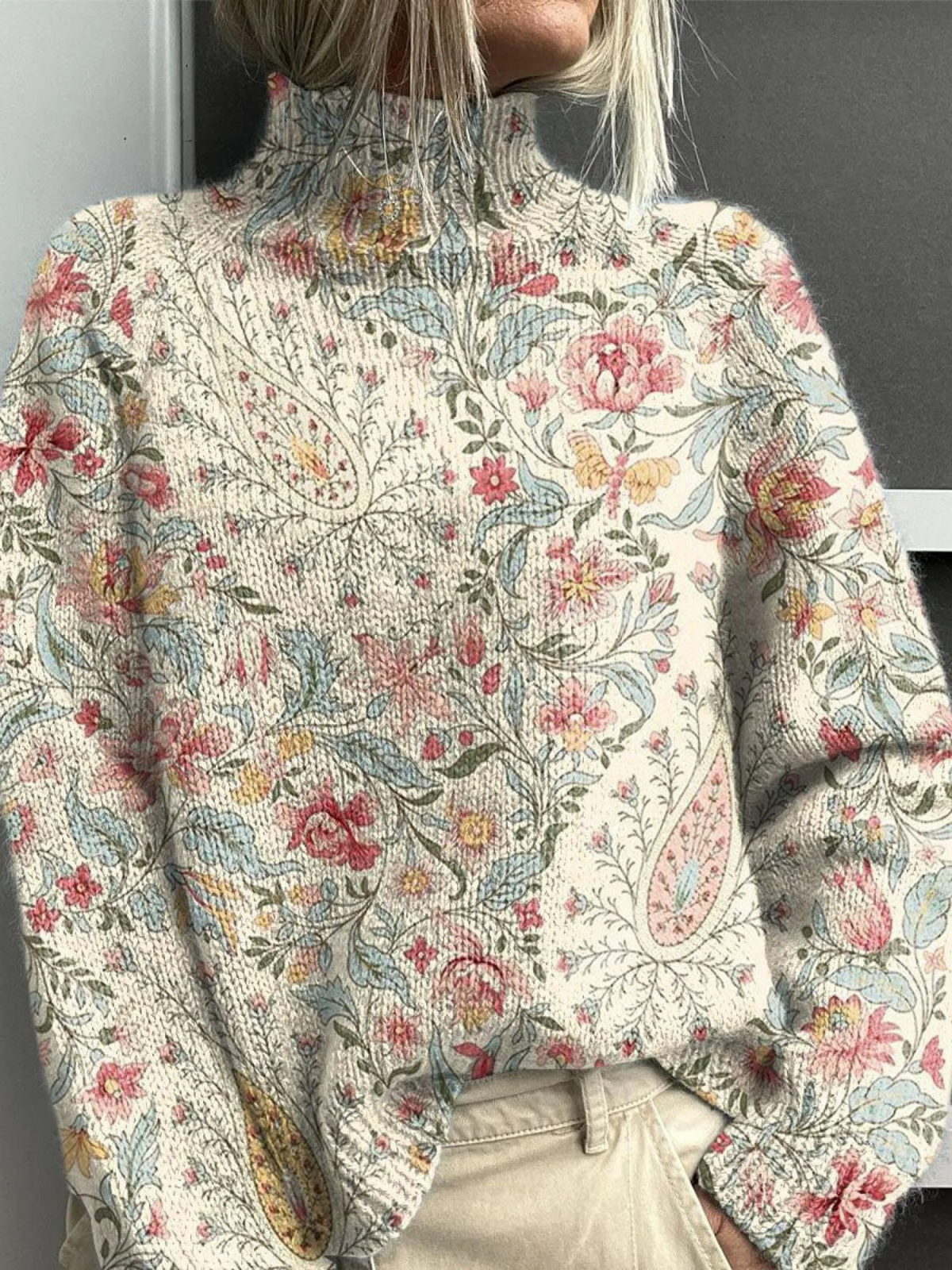 CAYETANA | Jersey Floral Vintage de Cuello Alto