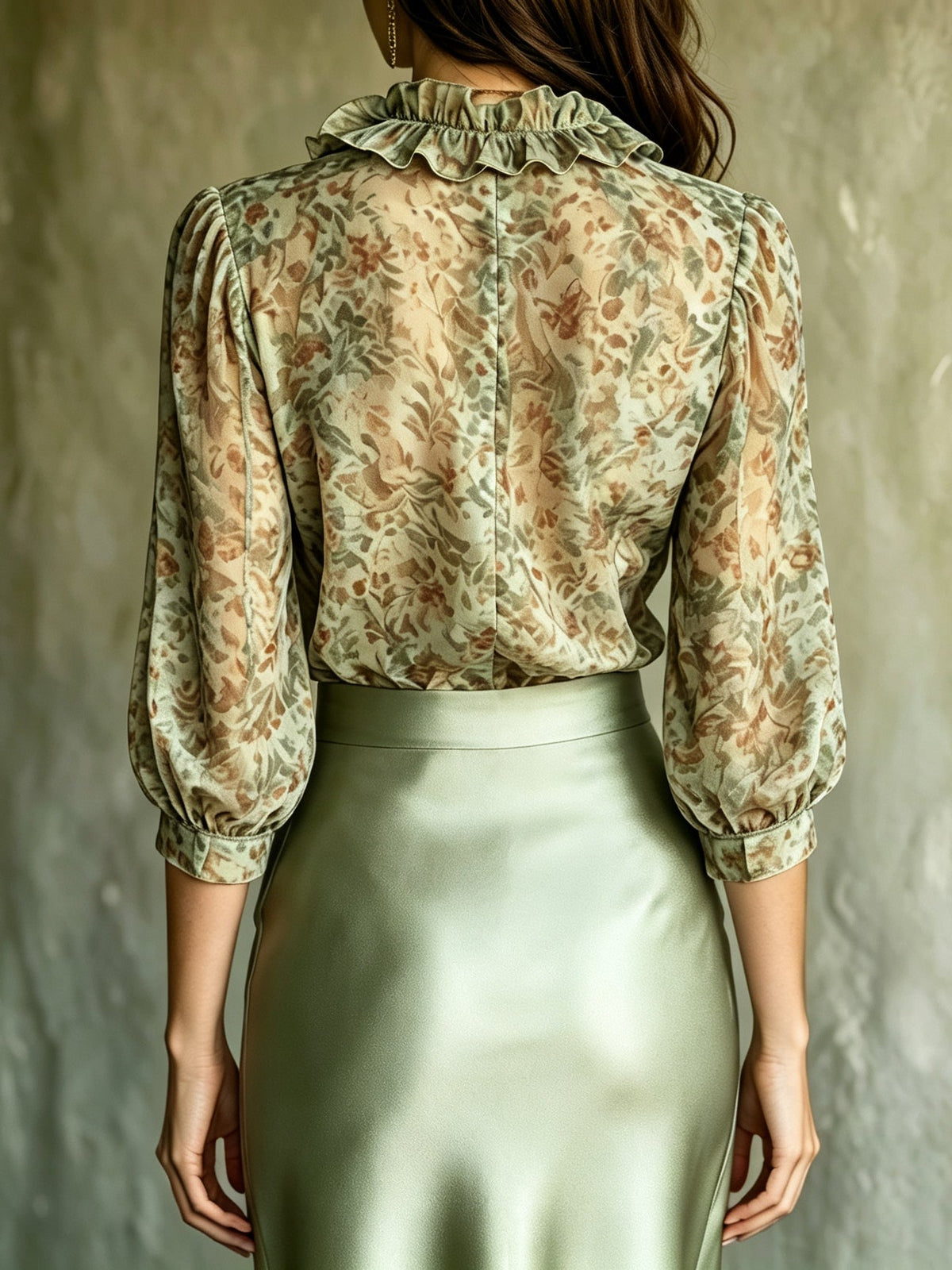 ANTOINETTE | Conjunto de Blusa Floral y Minifalda de Satén