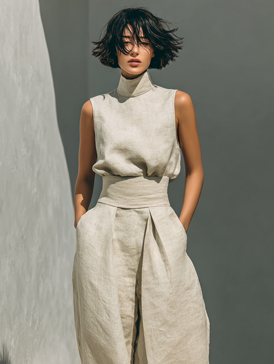 MARÍA | Vestido Camisero con Cinturón y Abertura Lateral