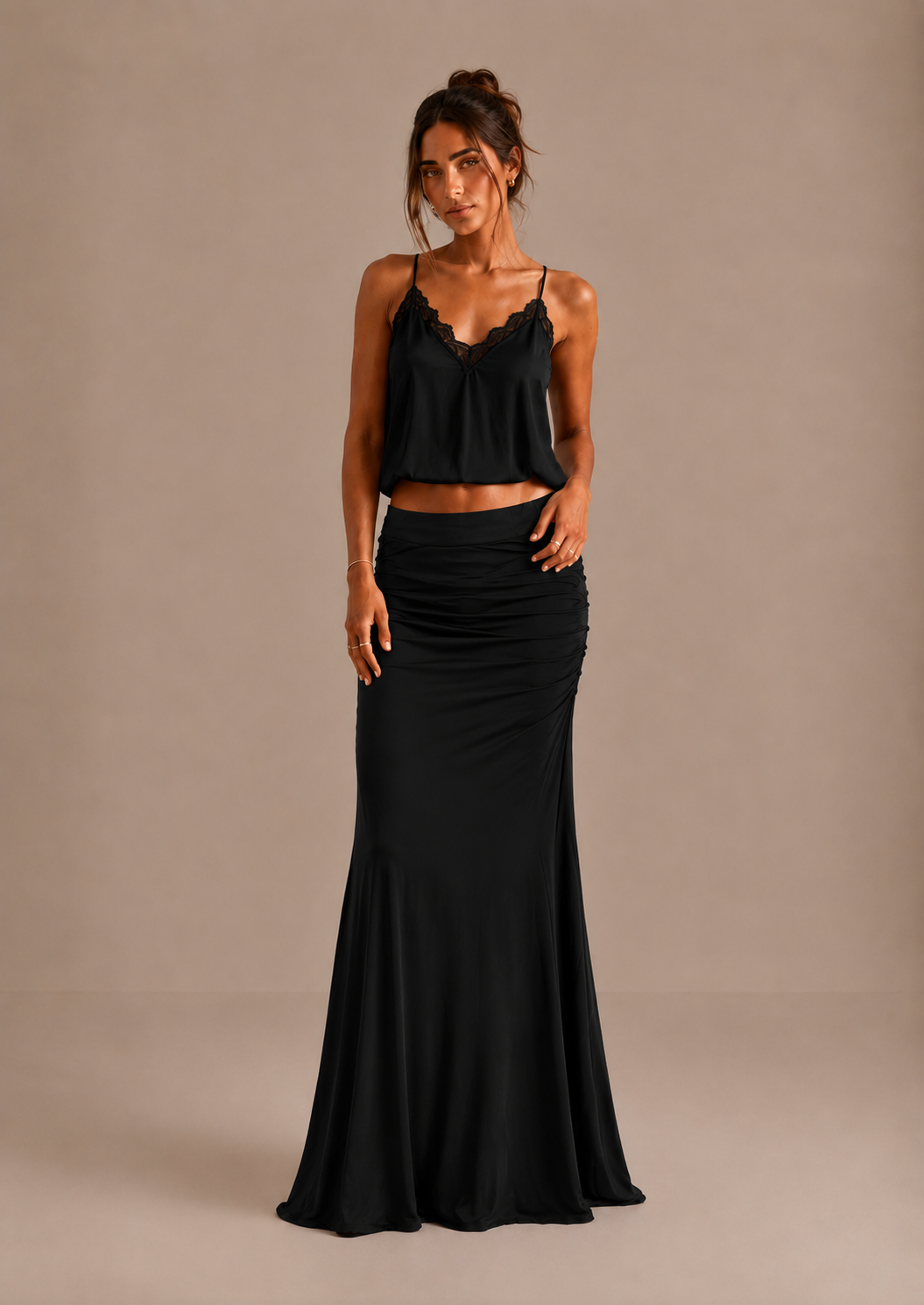 IRIS | Falda Maxi Elegante Fruncida