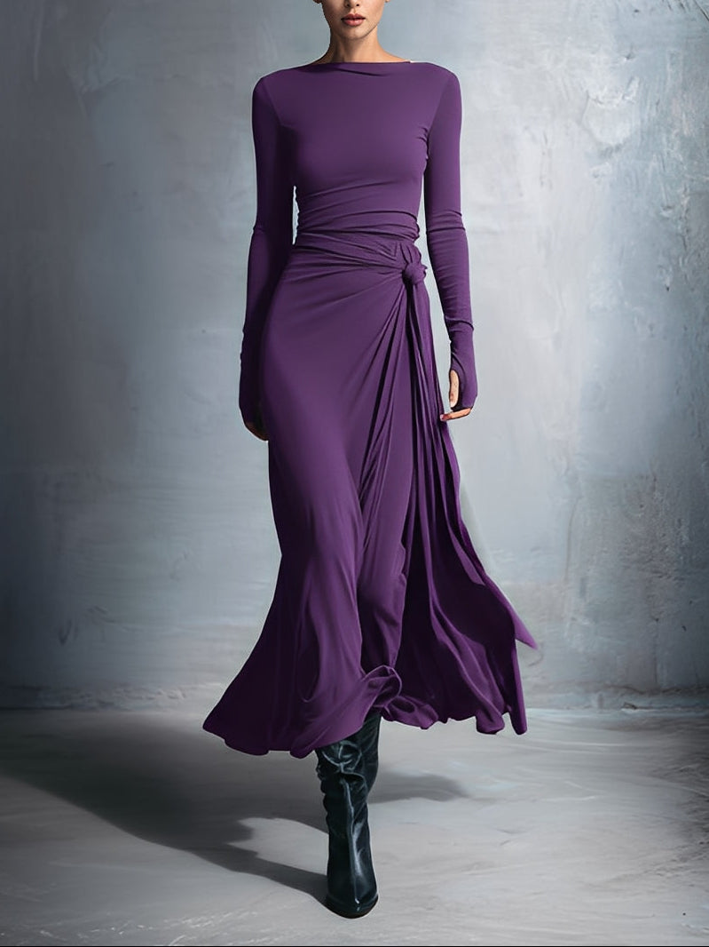 NAOMI | Vestido Maxi Cruzado con Lazo Lateral