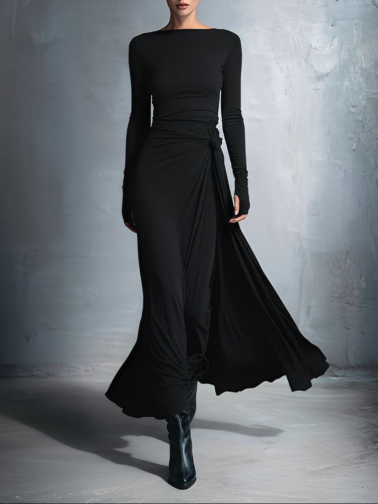 NAOMI | Vestido Maxi Cruzado con Lazo Lateral