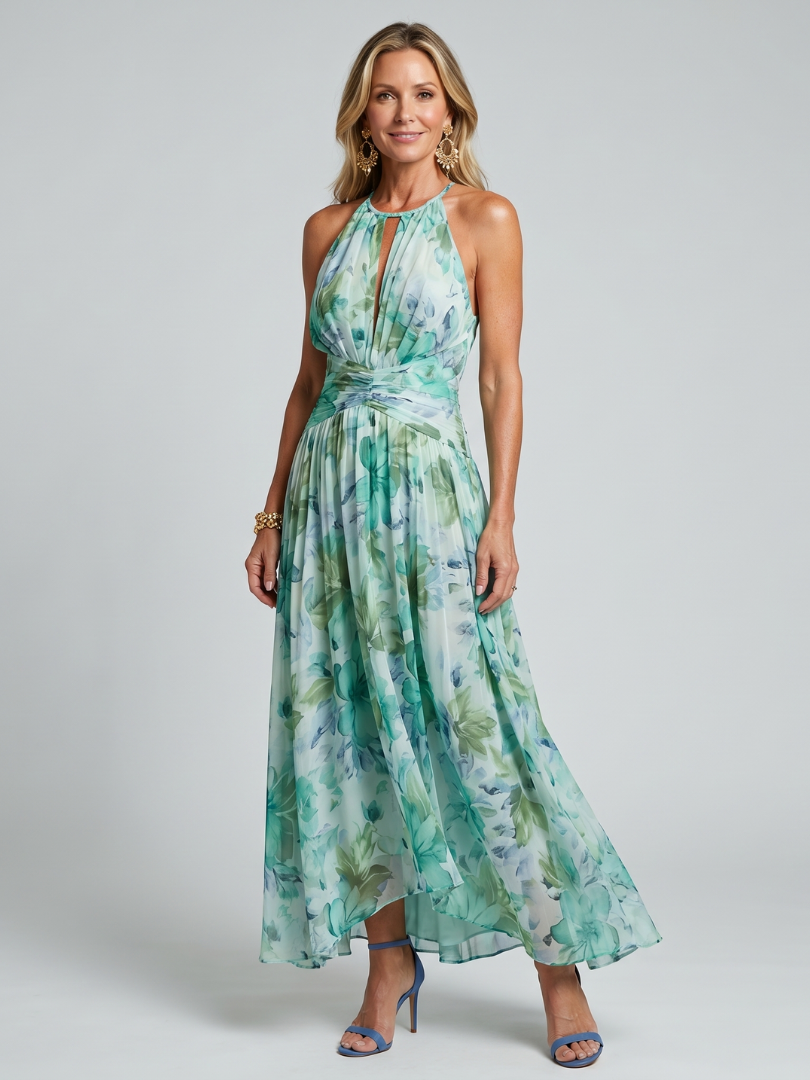 VALEN | Vestido Floral Aqua