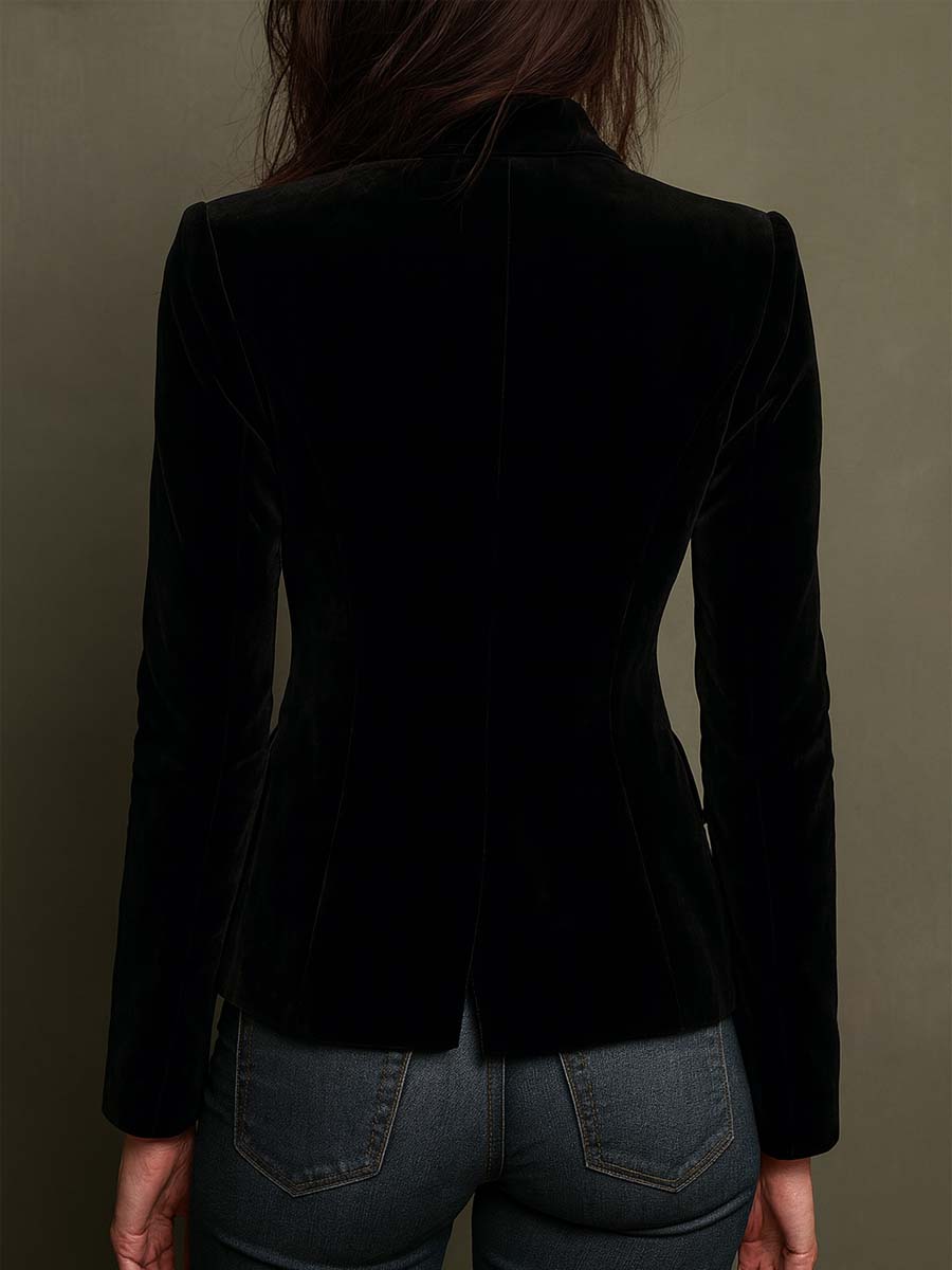 APOLONIA | Blazer Negro Bordado Floral
