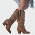 DALIA | Botas Cowboy Boho con Flecos y Tacón Medio