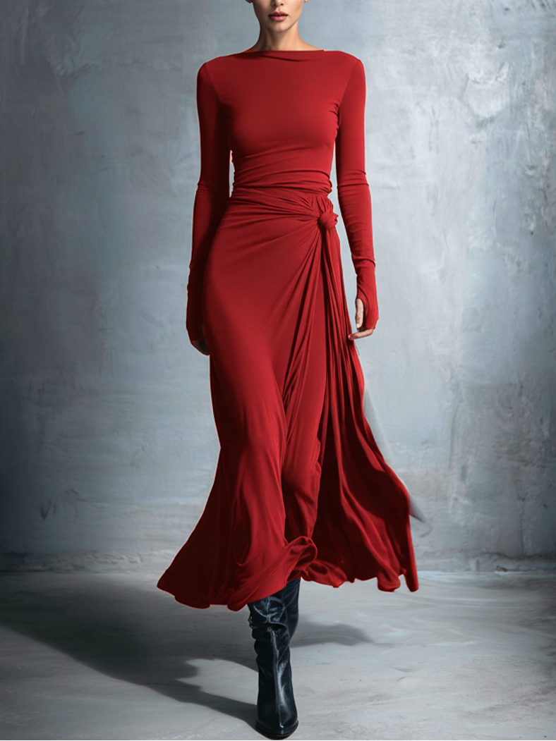 NAOMI | Vestido Maxi Cruzado con Lazo Lateral