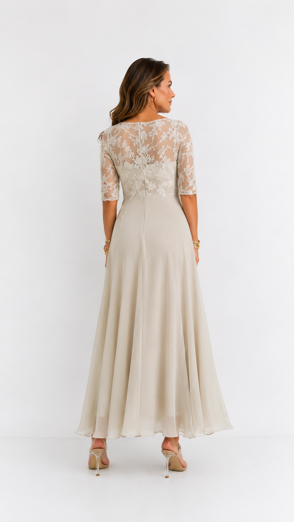 ROXANA | Vestido Midi de Encaje Fluido