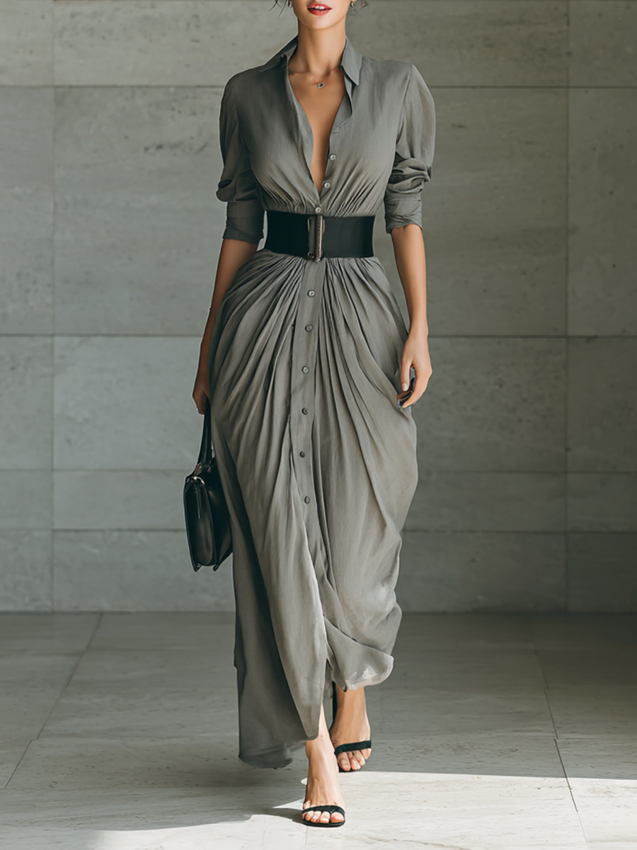 AITANA | Vestido Largo Plisado