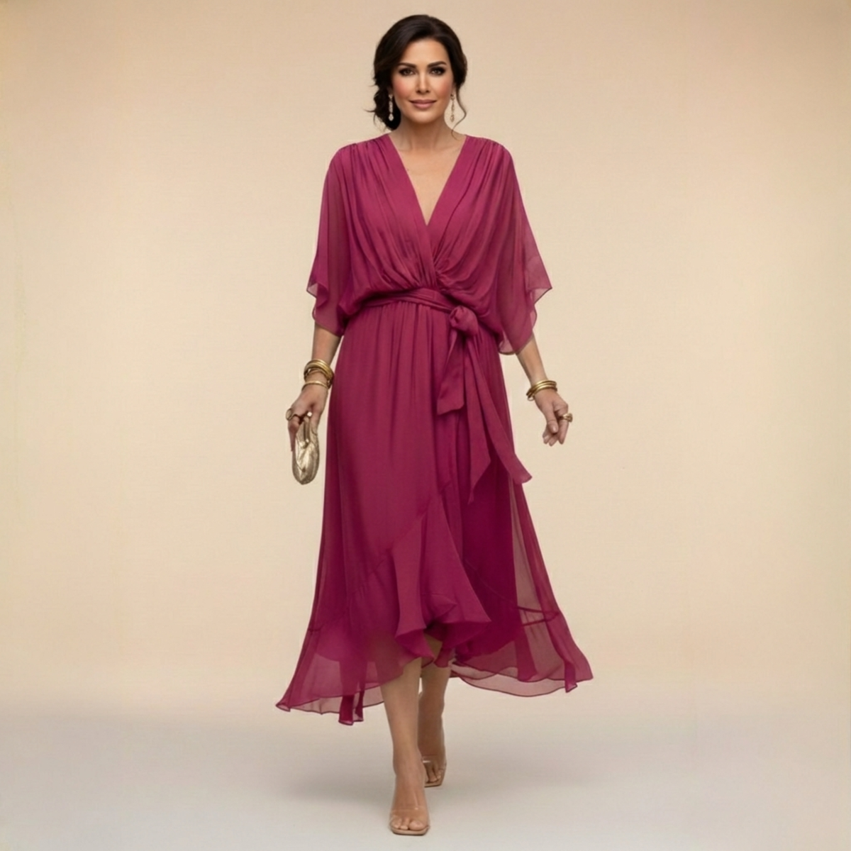 MÓNICA | Vestido Cruzado con Escote en V