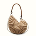 TEA | Bolso Tote Trenzado con Asa de Cadena - Camel