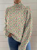BRIANA | Jersey Floral de Cuello Alto