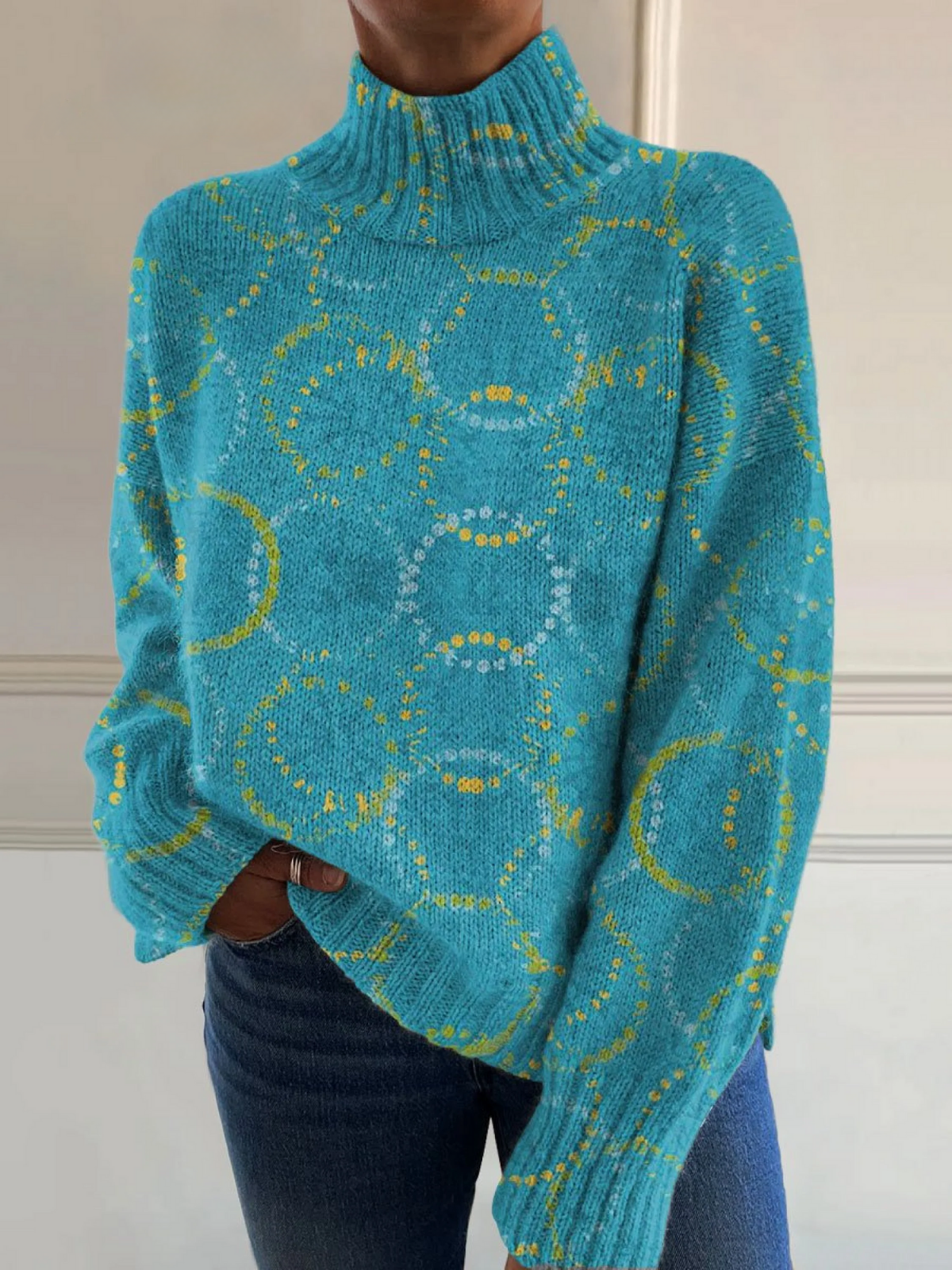 MARNIE | Jersey de Cuello Alto Estampado
