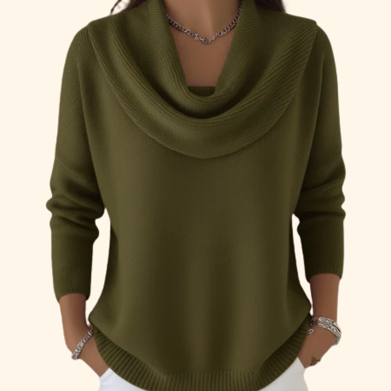 MARLENE | Jersey de Cuello Cisne Drapeado