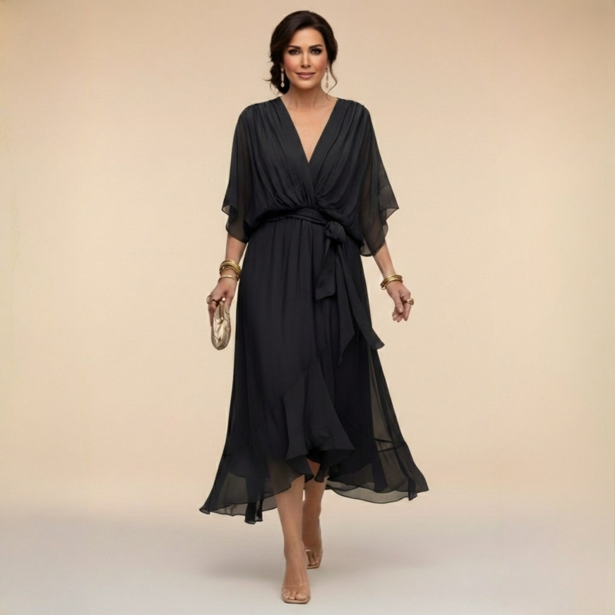 MÓNICA | Vestido Cruzado con Escote en V