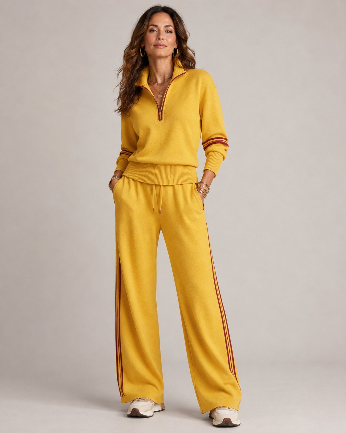 ROMY | Conjunto de Jersey con Cremallera y Pantalón