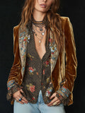 MARCELINA | Blazer Marrón Patchwork Vintage