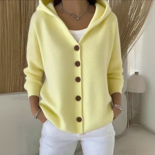 Cárdigan NERINA en color amarillo claro
