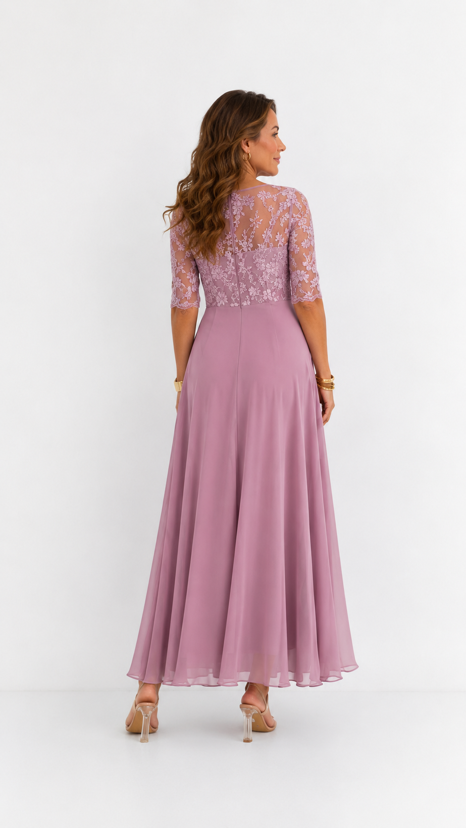 ROXANA | Vestido Midi de Encaje Fluido