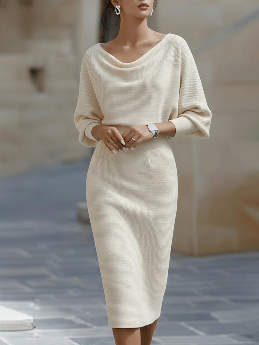 AUDREY | Vestido Midi Drapeado con Escote Corazón