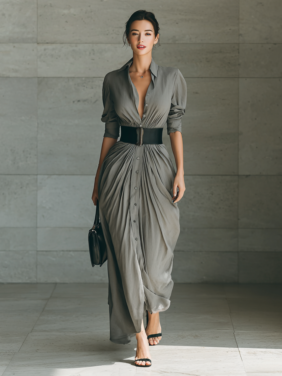 AITANA | Vestido Largo Plisado