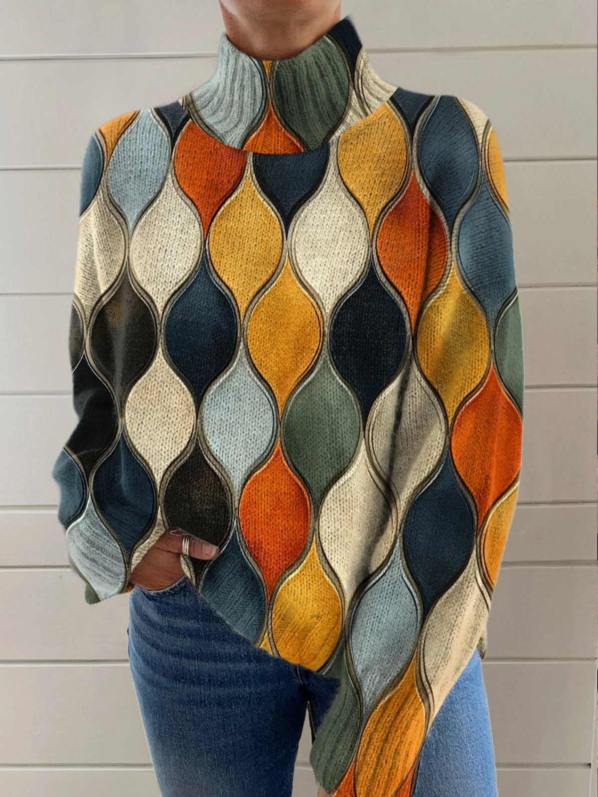 SELENE | Jersey Statement de Cuello Semialto