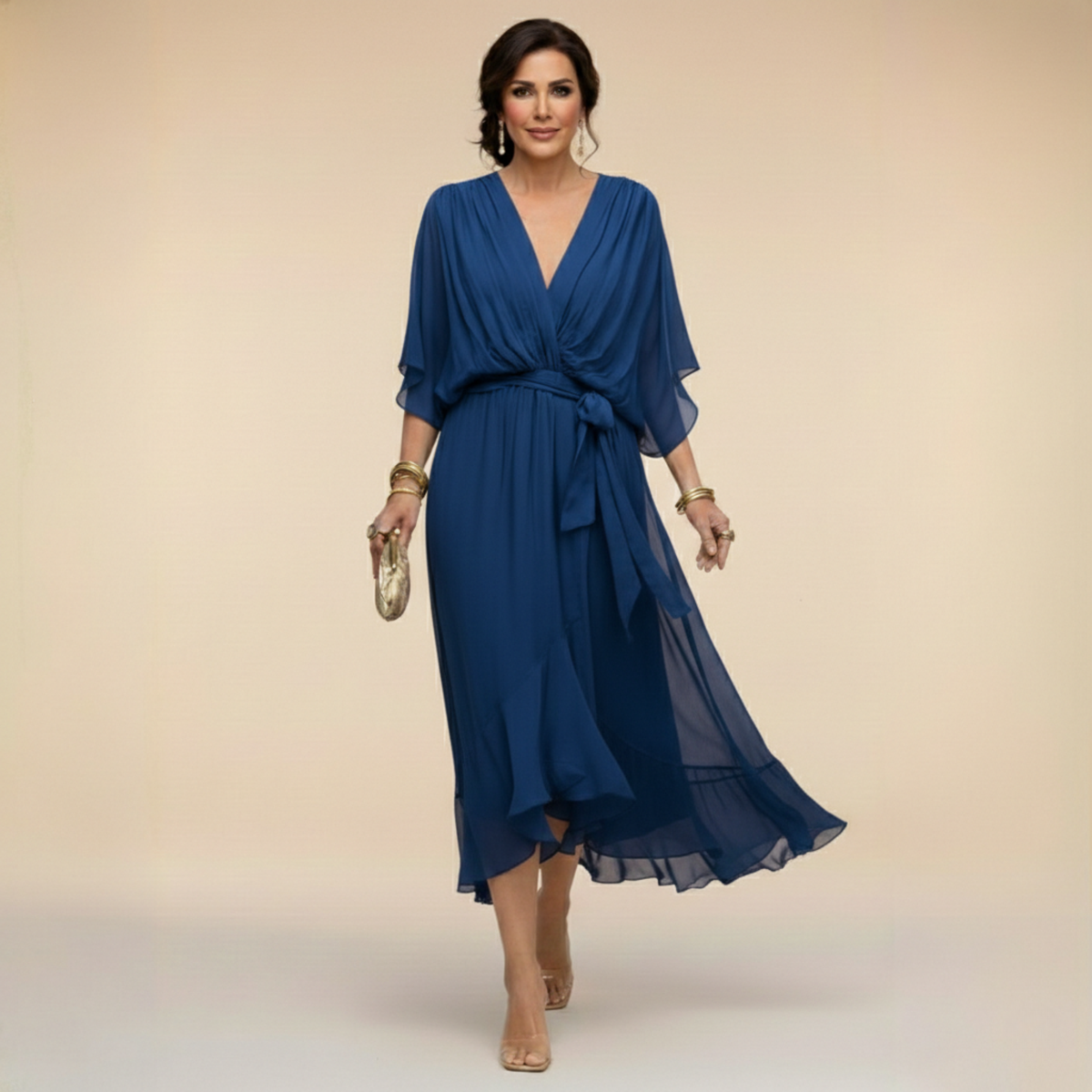MÓNICA | Vestido Cruzado con Escote en V
