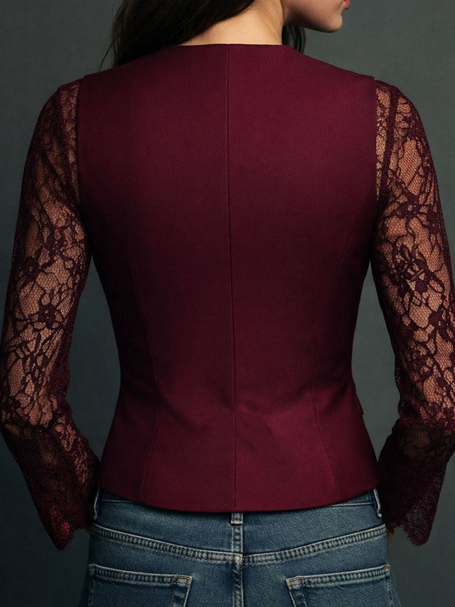 LAIA | Top-Blazer de Mangas Semitransparentes