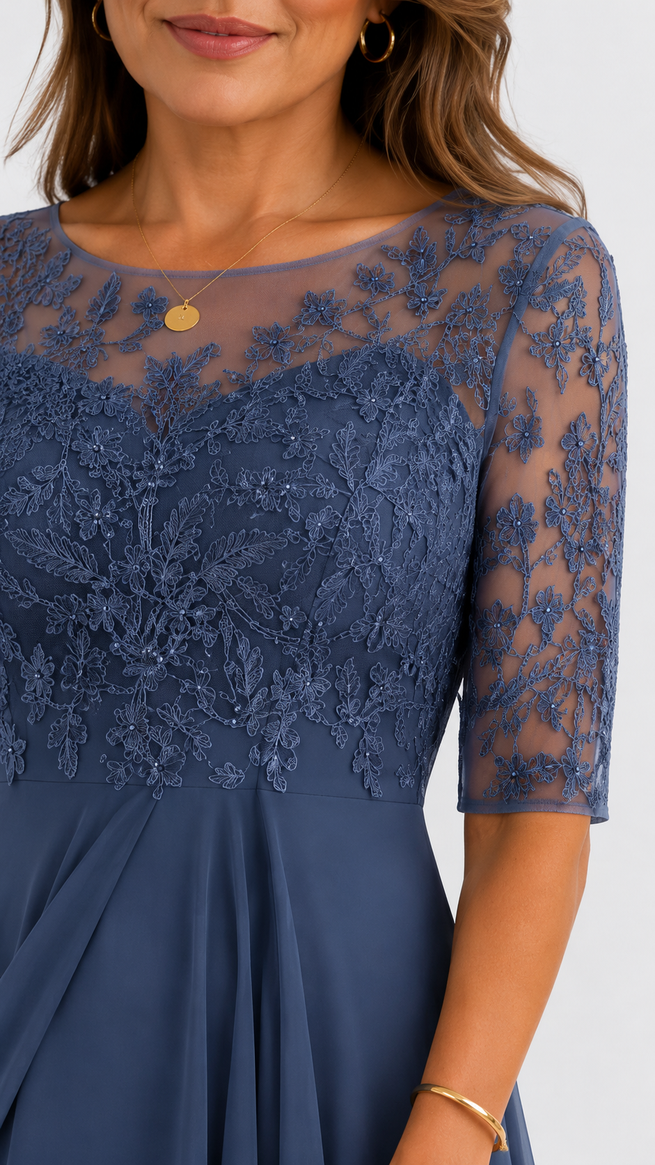 ROXANA | Vestido Midi de Encaje Fluido