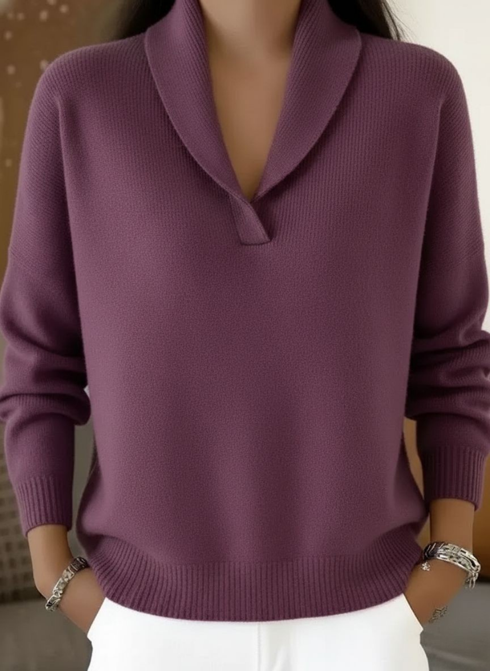 Jersey TEODORA en color malva