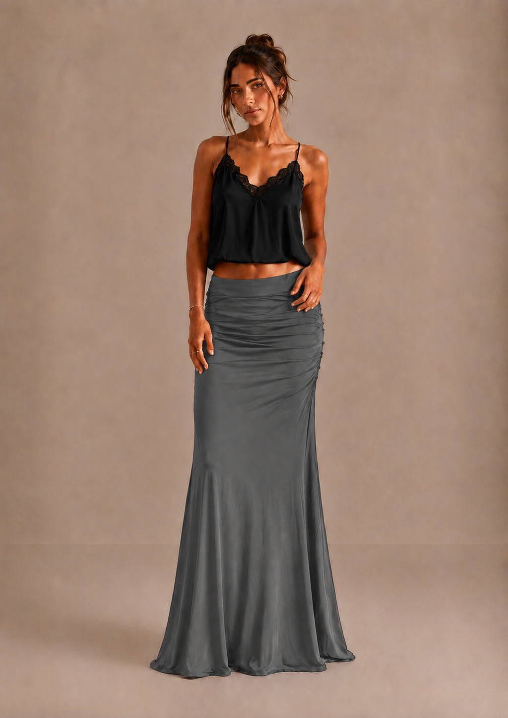 IRIS | Falda Maxi Elegante Fruncida