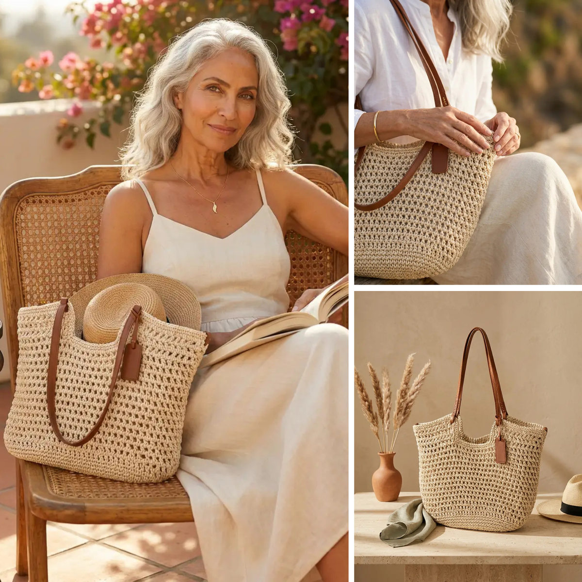 ALINA | Bolso Shopper Tejido a Mano en Crochet