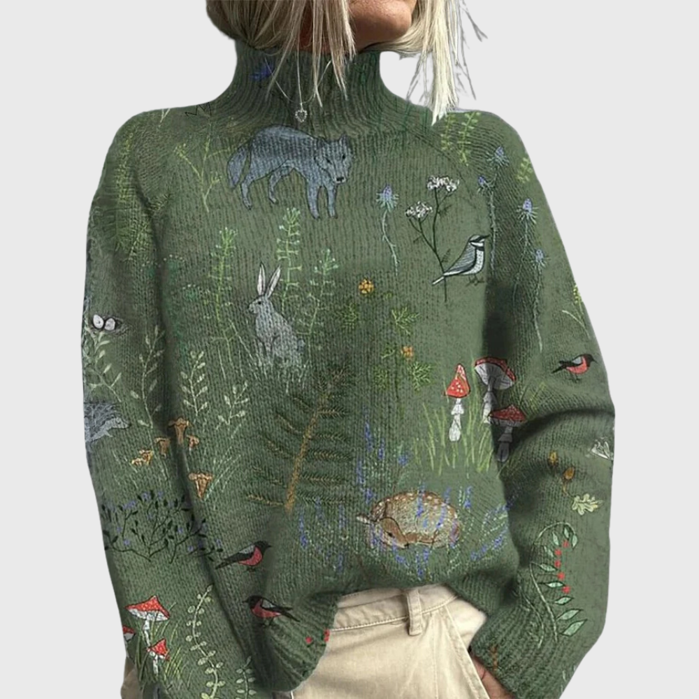 ANGELA | Jersey de Punto Acogedor de Cuello Alto