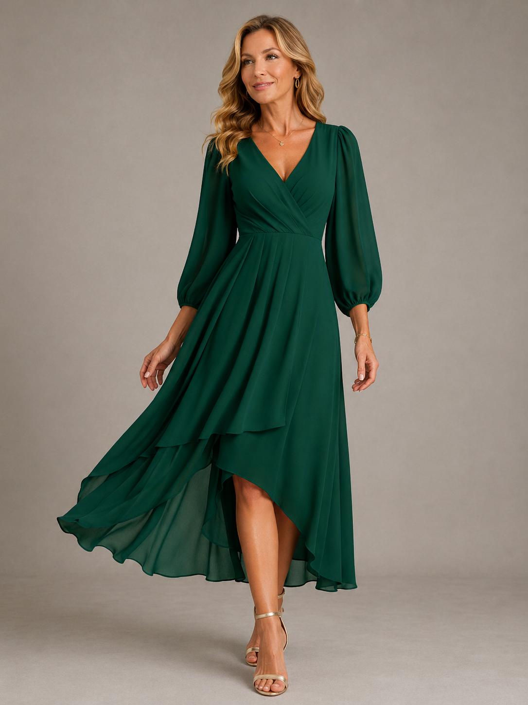 REGINA | Vestido Largo Elegante con Escote en V