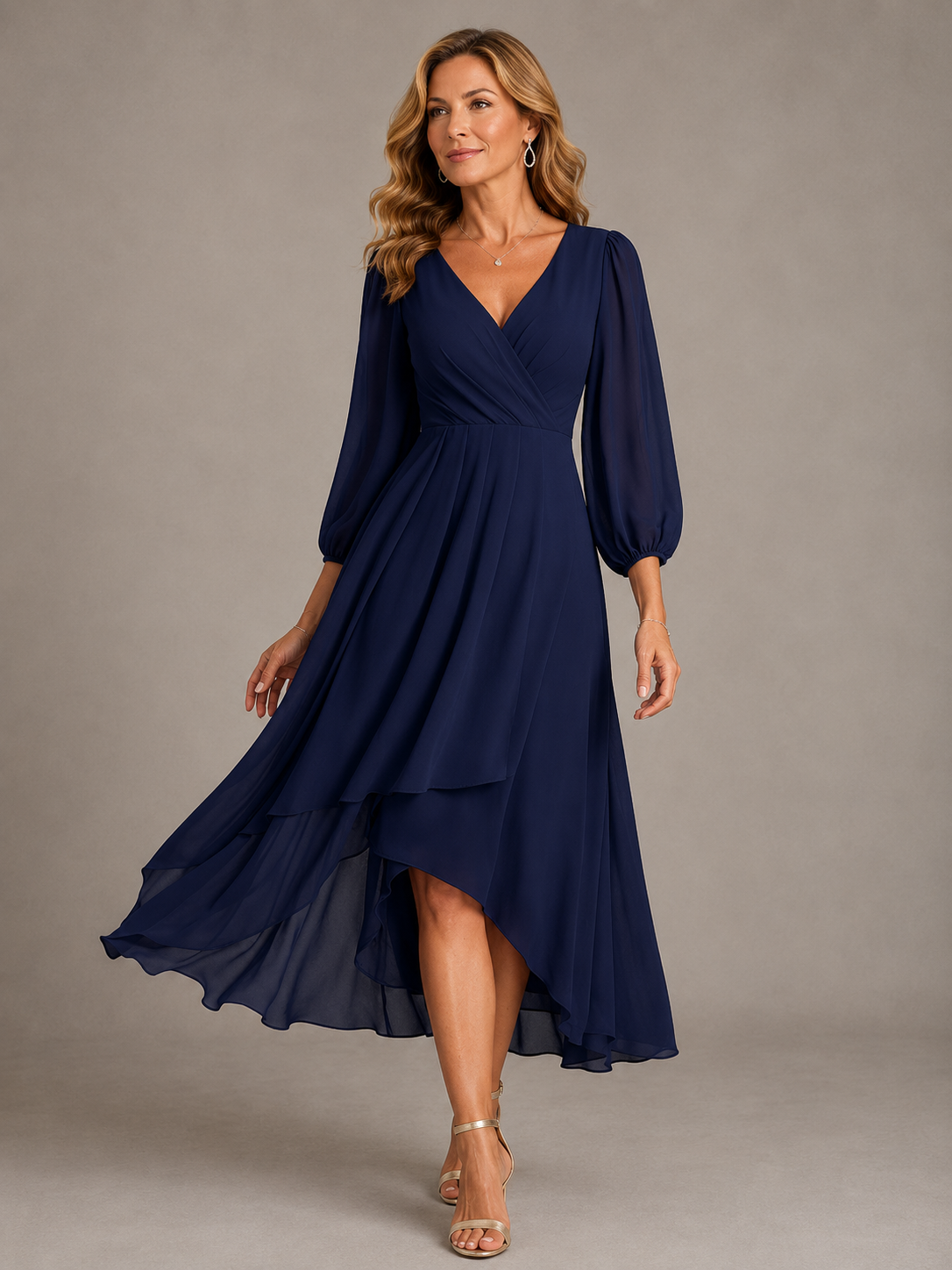 REGINA | Vestido Largo Elegante con Escote en V