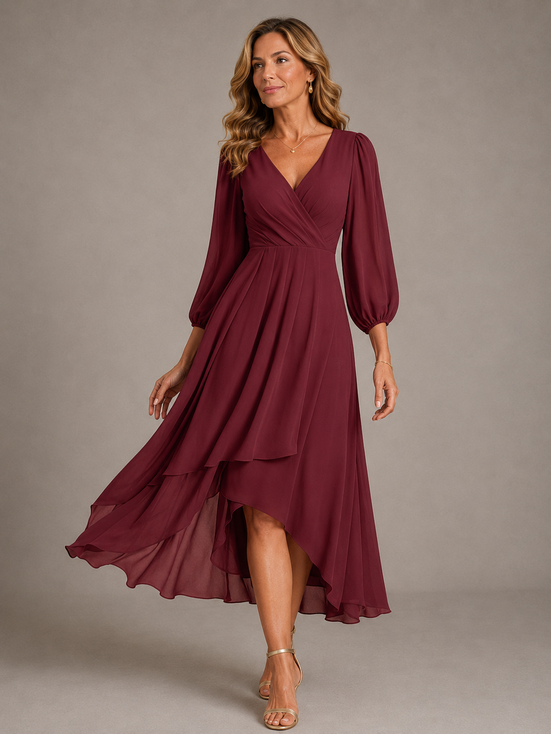 REGINA | Vestido Largo Elegante con Escote en V