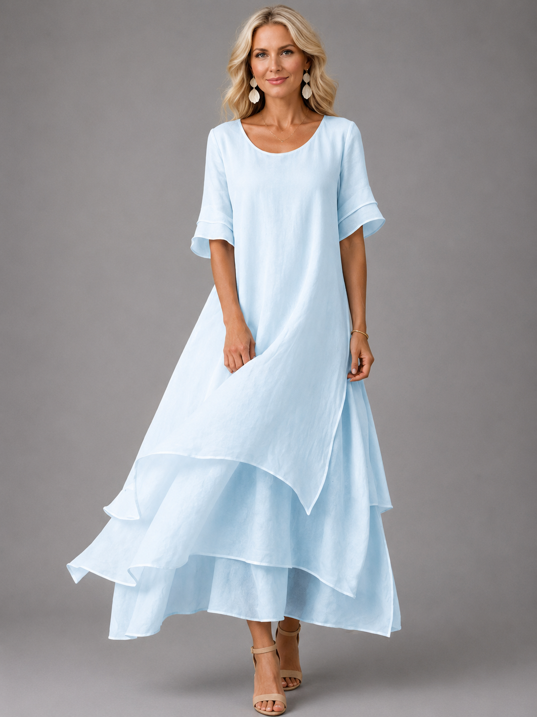 LUNA | Vestido Maxi Fluido de Volantes