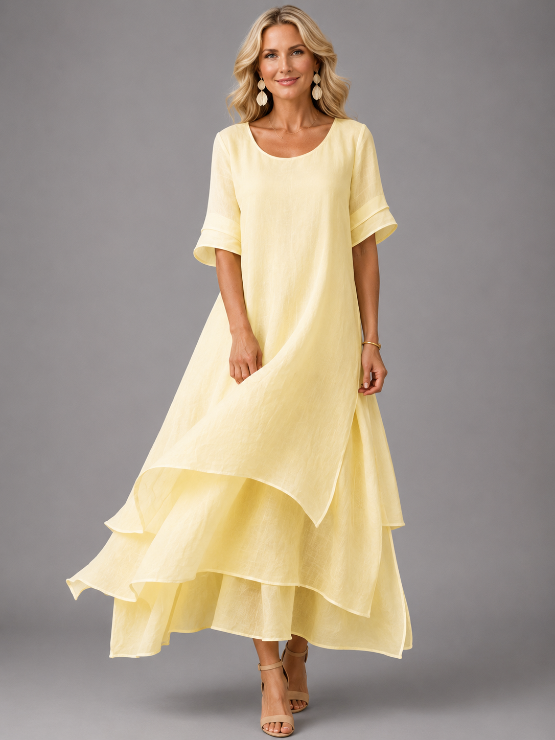 LUNA | Vestido Maxi Fluido de Volantes