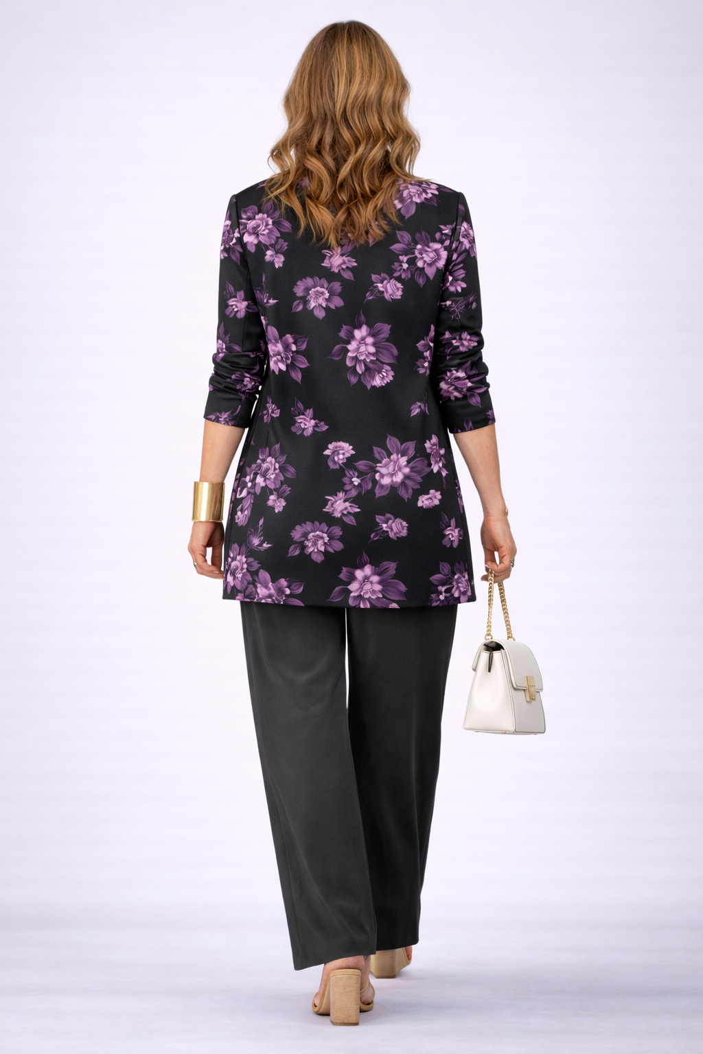 EDURNE | Conjunto Morado y Negro de Tres Piezas