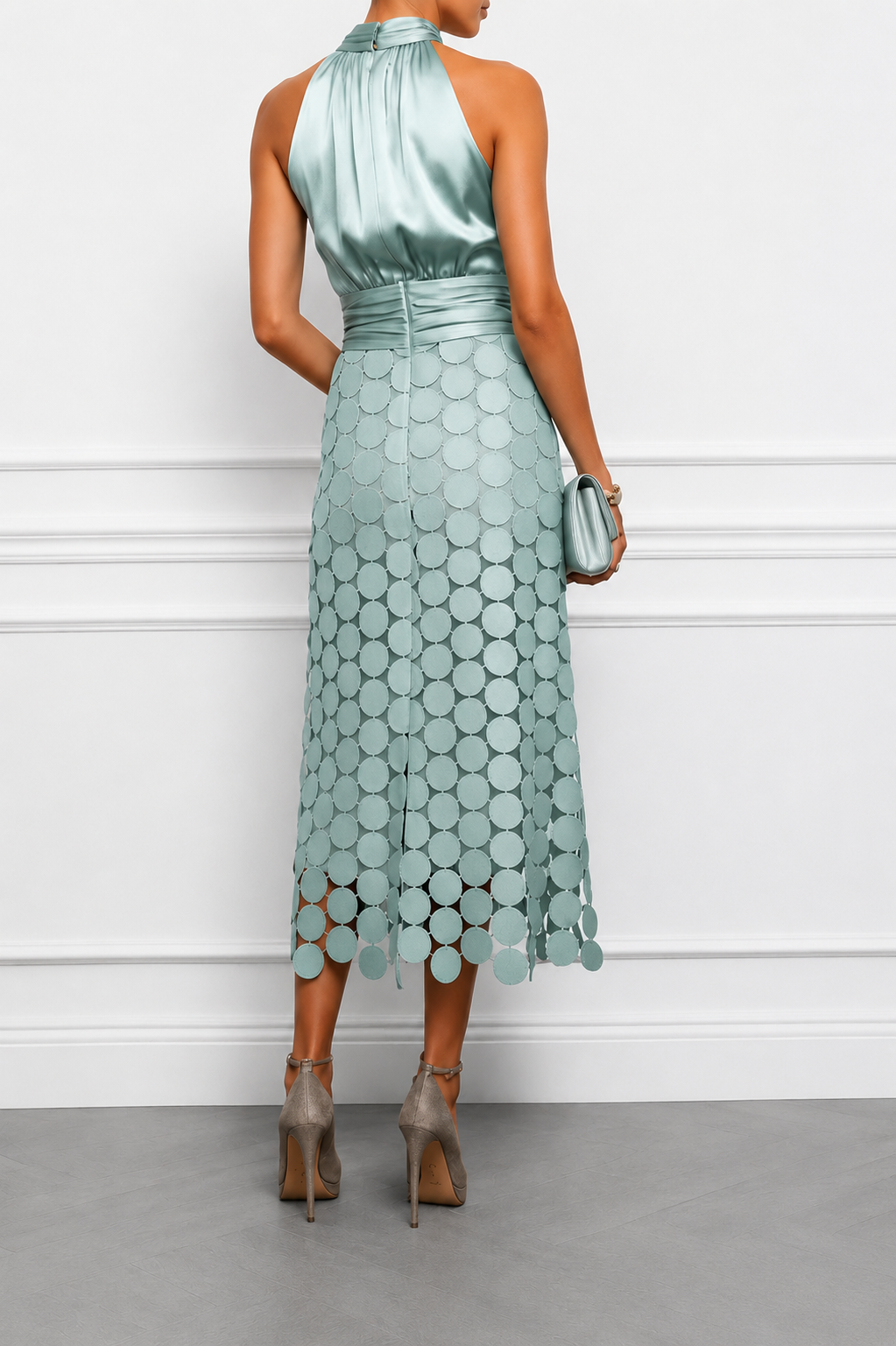 FABIOLA | Vestido Midi sin Mangas con Cuello Alto