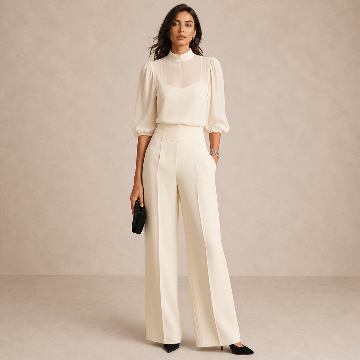 LORELEI | Conjunto de Tres Piezas con Pantalón Ancho