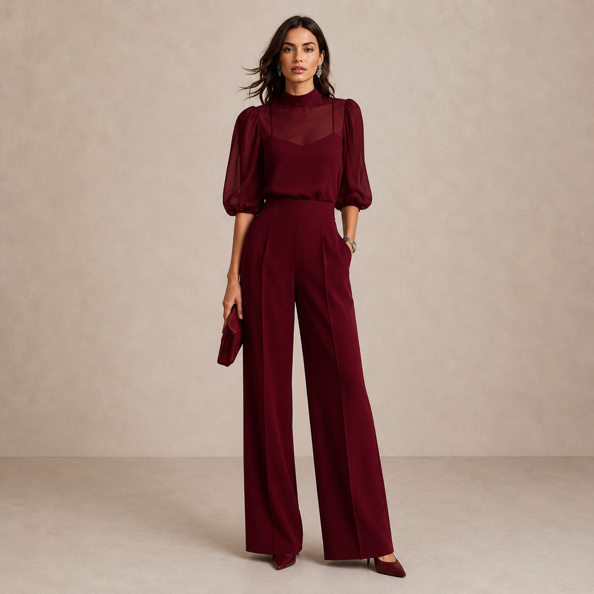 LORELEI | Conjunto de Tres Piezas con Pantalón Ancho