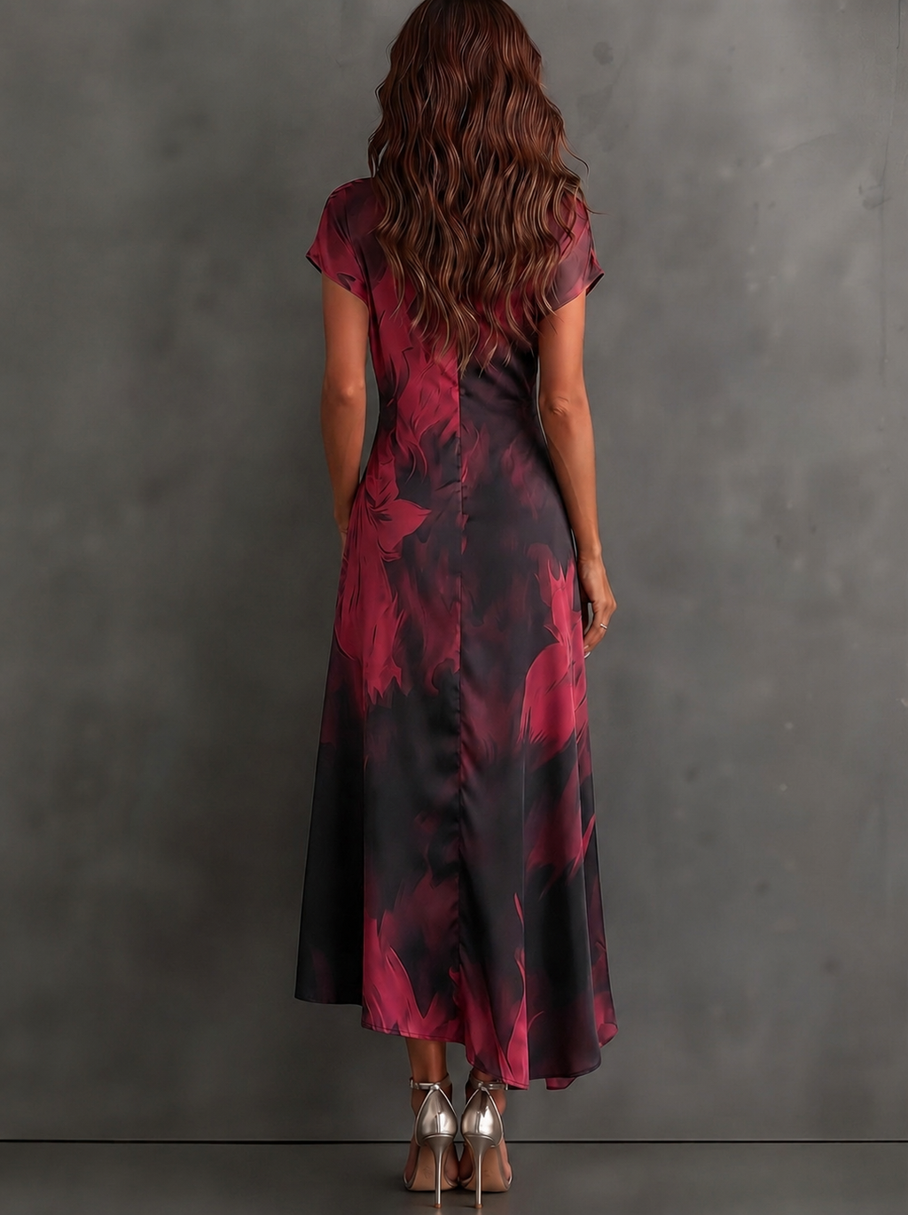 AURORA | Vestido Cruzado con Estampado Abstracto