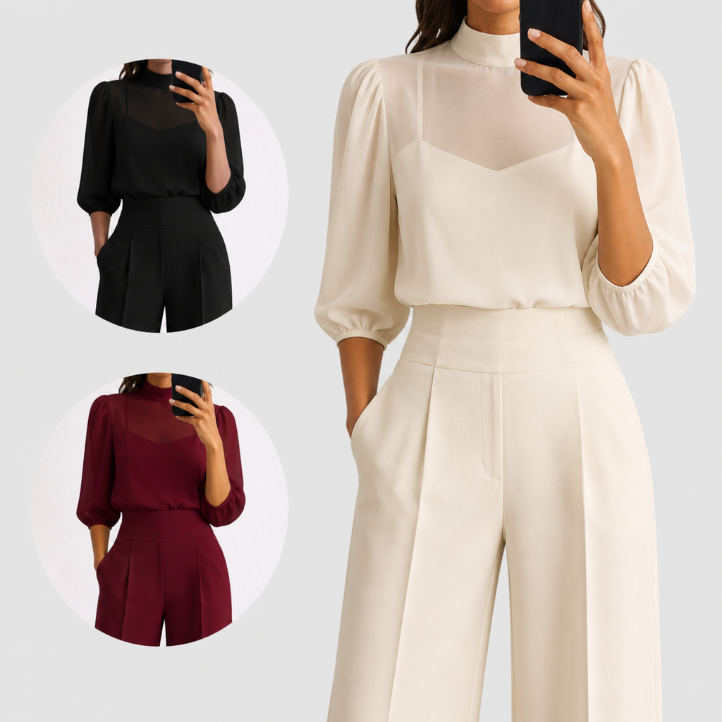 LORELEI | Conjunto de Tres Piezas con Pantalón Ancho