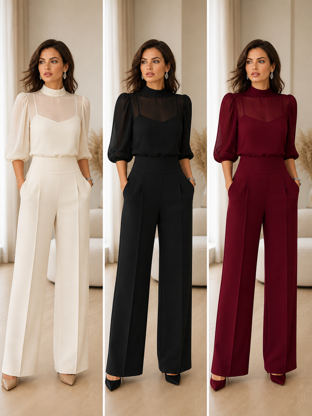 LORELEI | Conjunto de Tres Piezas con Pantalón Ancho