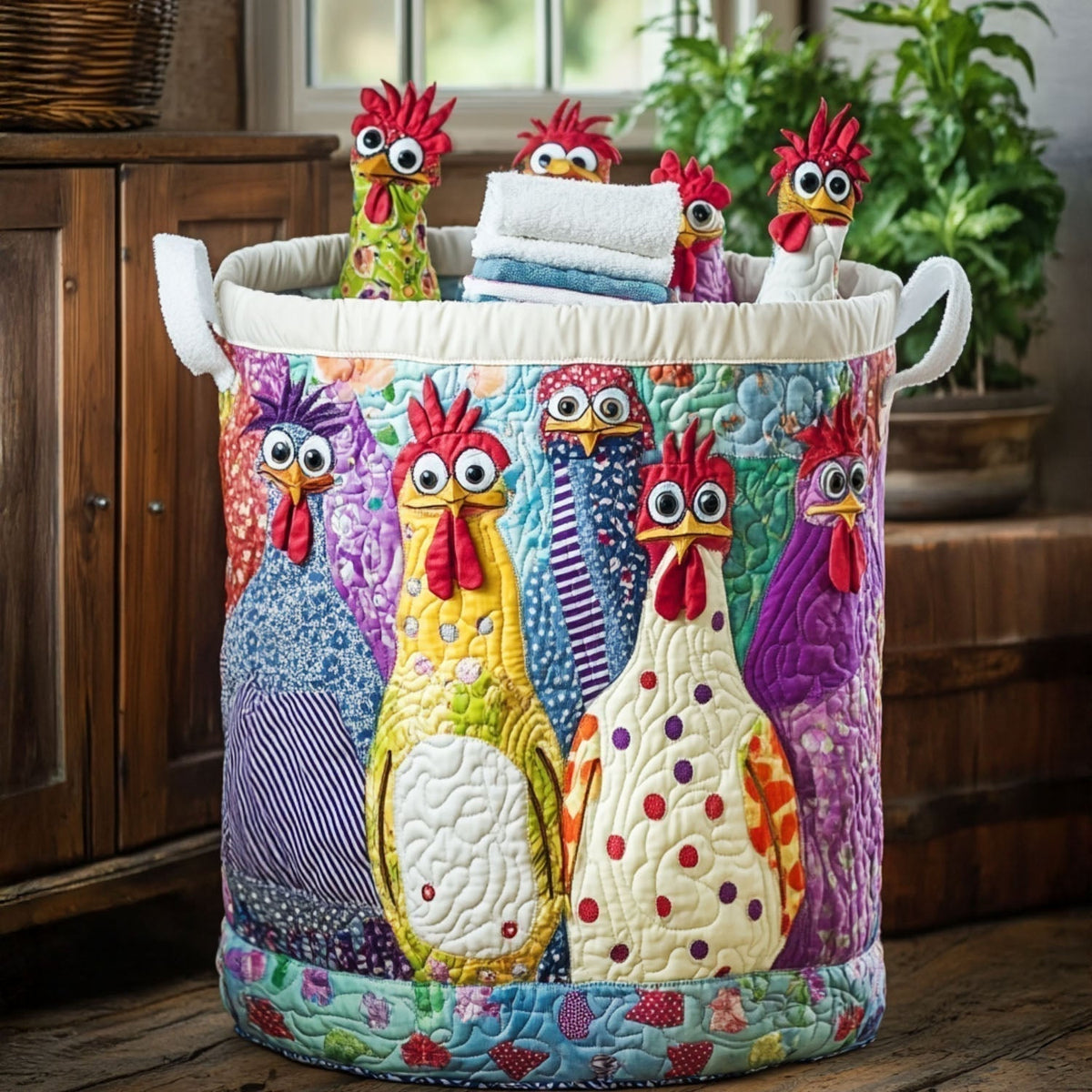 Gallina de Granja | Cesto de Almacenaje Acolchado