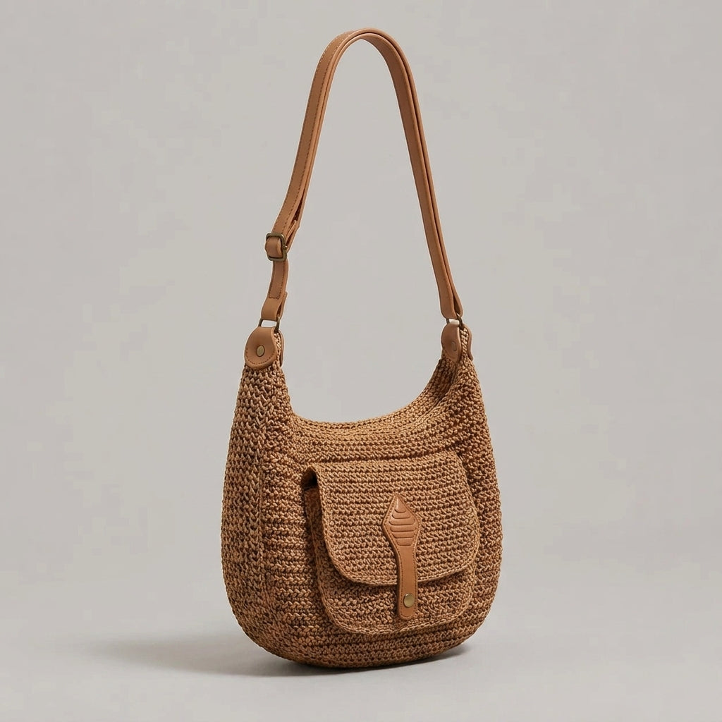CHIARA | Bolso de Hombro Trenzado Marrón para el Día a Día