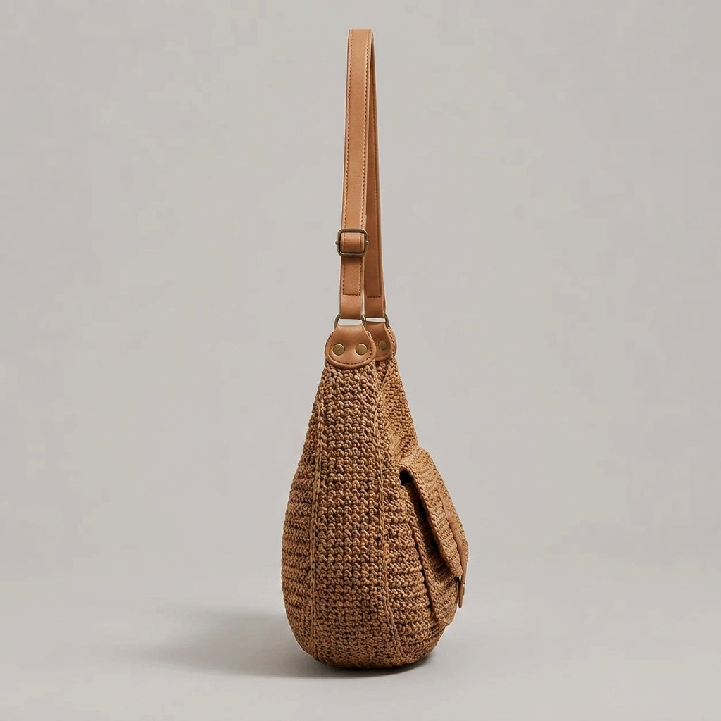 CHIARA | Bolso de Hombro Trenzado Marrón para el Día a Día