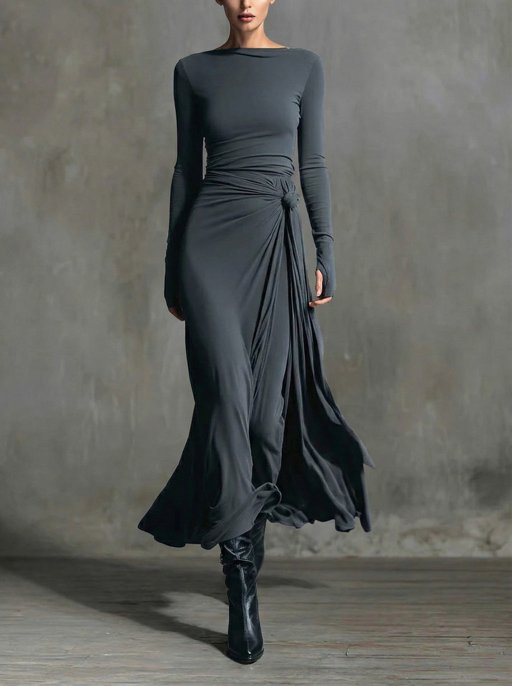 NAOMI | Vestido Maxi Cruzado con Lazo Lateral
